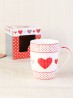 Heart Print Mug Set (set of 4) 350ml (12oz)